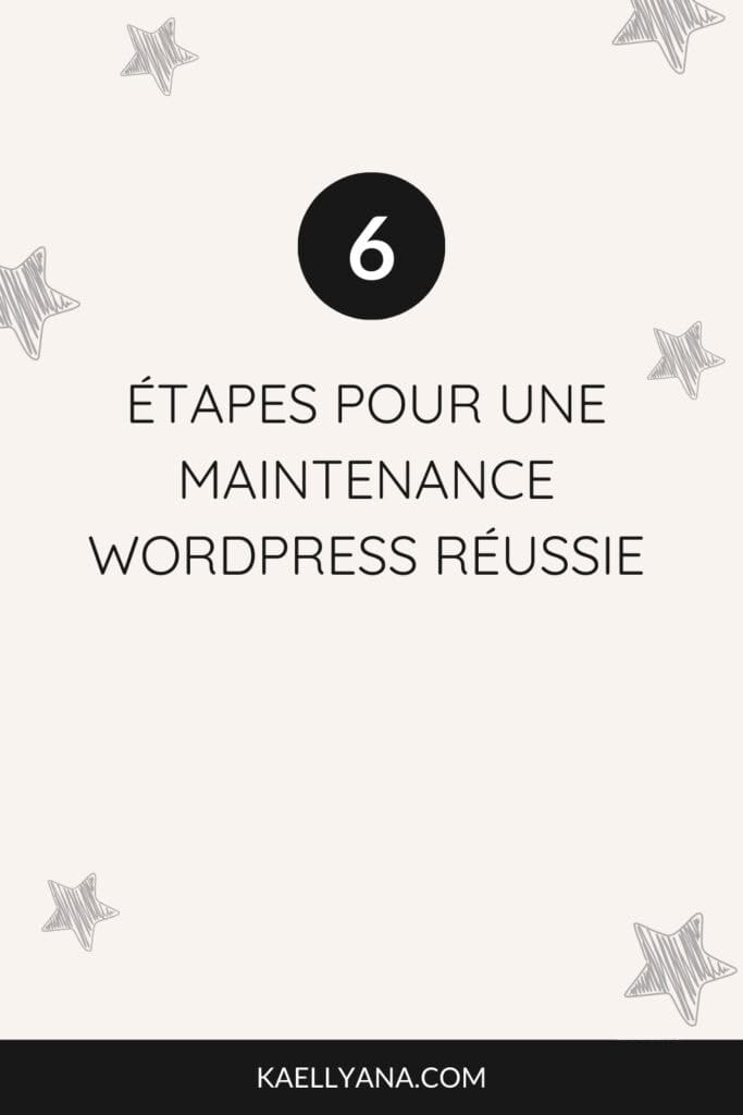 6 étapes pour une maintenance WordPress réussie. Liste illustrée pour prendre soin de votre site web.
