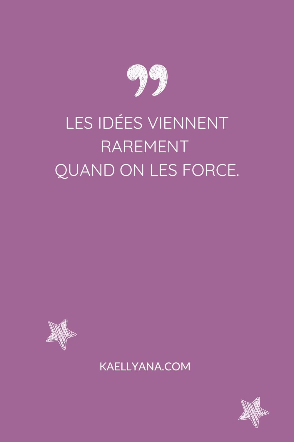 Citation Pinterest sur le manque d’inspiration et les idées d’articles pour blog lifestyle