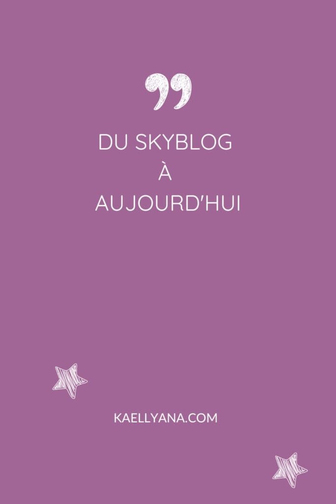 Fond mauve avec le titre « Du Skyblog à aujourd'hui »
